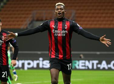Milan's Rafael Leao jubilates after scoring goal of 2 to 0 during the UEFA Europa League Group H soccer match Ac Milan vs Sparta Praha at Giuseppe Meazza stadium in Milan 29 October 2020.
ANSA / MATTEO BAZZI