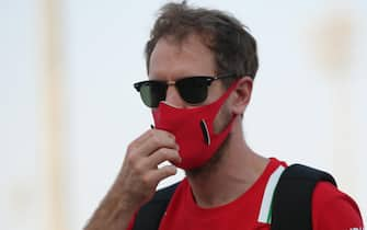 epa08859224 German Formula One driver Sebastian Vettel of Scuderia Ferrari arrives at the paddock at Bahrain International Circuit near Manama, Bahrain, 03 December 2020. The Formula One Sakhir Grand Prix will take place on 06 December 2020.  EPA/TOLGA BOZOGLU