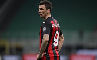 Mario Mandzukic of AC Milan looks over his shoulder during the Serie A match at Giuseppe Meazza, Milan. Picture date: 23rd January 2021. Picture credit should read: Jonathan Moscrop/Sportimage via PA Images
