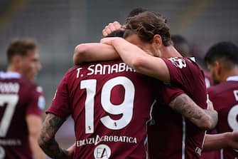 <<enter caption here>> during the Serie A match between Torino FC and Juventus at Stadio Olimpico di Torino on April 3, 2021 in Turin, Italy. Sporting stadiums around Italy remain under strict restrictions due to the Coronavirus Pandemic as Government social distancing laws prohibit fans inside venues resulting in games being played behind closed doors.