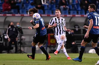 Juventus's Dejan Kulusevski scores the goal 0-1 during the Italian TIMVISION CUP FINAL match between Atalanta BC and Juventus at Mapei Stadium - Citta' del Tricolore in Reggio nell'Emilia, Italy, 19 May 2021.
ANSA/PAOLO MAGNI