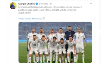 Il tweet di Giorgio Chiellini dopo la vittoria dell'Italia sulla Turchia a Euro 2020