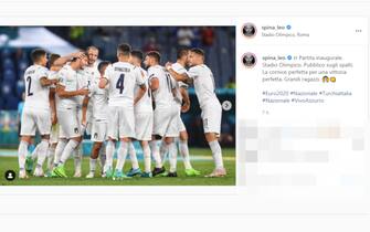 Il post su Instagram di Leonardo Spinazzola dopo la vittoria dell'Italia sulla Turchia a Euro 2020