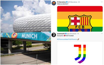 Europei 2021, Juve e Barcellona per le differenze: loghi arcobaleno