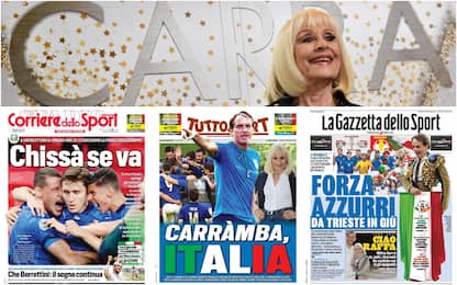 Carrà, sui giornali sportivi il ricordo nel giorno di Italia-Spagna