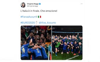 Italia-Spagna. Le reazioni sui social: Virginia Raggi