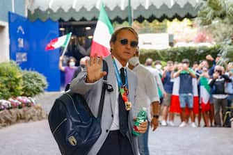 Head coach of Italy Roberto Mancini after the UEFA EURO 2020 as he arrive in Rome, 12 July 2021. Italy won the game in penalty shoot-out. ANSA/FABIO FRUSTACI