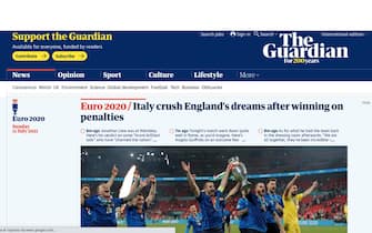 La home page del sito del Guardian su Euro 2020