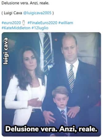 Meme su italia inghilterra con WIlliam, Kate e il principe George