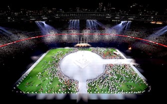TOKYO, JAPAN - AUGUST 08: A general view as athletes gather during the Closing Ceremony of the Tokyo 2020 Olympic Games at Olympic Stadium on August 08, 2021 in Tokyo, Japan. (Photo by Rob Carr/Getty Images)