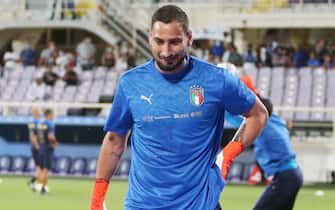 Gianluigi Donnarumma of Italy warms up during the FIFA World Cup Qatar 2022, Qualifiers Group C football match between Italy and Bulgaria on September 2, 2022 at Artemio Franchi stadium in Firenze, Italy