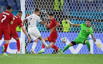 Ciro Immobile a segno Il gol di Ciro Immobile in Turchia-Italia agli Europei del 2021