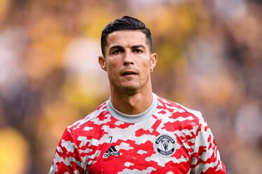 BERN, SWITZERLAND - SEPTEMBER 14: Cristiano Ronaldo of Manchester United warming up during the UEFA Champions League group F match between BSC Young Boys and Manchester United at Stadion Wankdorf on September 14, 2021 in Bern, Switzerland. (Photo by Marcio Machado/Eurasia Sport Images/Getty Images)