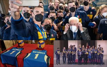 I campioni della pallavolo incontrano Draghi e Mattarella. FOTO