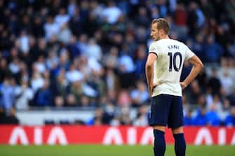 LONDON, ENGLAND - OCTOBER 03: Harry Kane of Tottenham Hotspur during the Premier League match between Tottenham Hotspur and Aston Villa at Tottenham Hotspur Stadium on October 03, 2021 in London, England. (Photo by Tottenham Hotspur FC/Tottenham Hotspur FC via Getty Images)