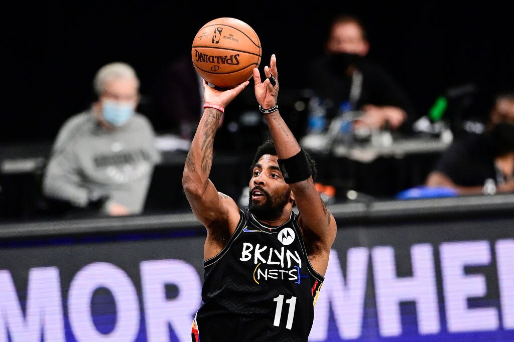 Kyrie Irving, playmaker dei Brooklyn Nets. Kyrie Irving, playmaker dei Brooklyn Nets