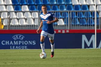 Daniele Gastaldello during his last game as player during the Serie A match between Brescia Calcio and UC Sampdoria at Stadio Mario Rigamonti on August 1, 2020 in Brescia, Italy. (Photo by Stefano Nicoli/NurPhoto via Getty Images)