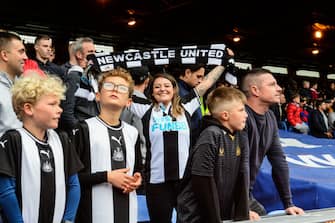 LONDON, ENGLAND - OCTOBER 23: A Newcastle fan during the Premier League match between Crystal Palace and Newcastle United at Selhurst Park on October 23, 2021 in London, England. (Photo by Serena Taylor/Newcastle United via Getty Images)