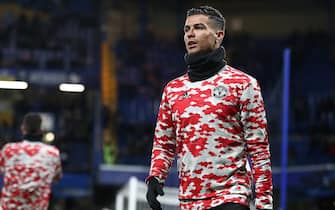 London, England, 28th November 2021. Cristiano Ronaldo of Manchester United warms up ahead of the Premier League match at Stamford Bridge, London. Picture credit should read: Paul Terry / Sportimage via PA Images