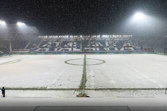 BERGAMO, ITALY - DECEMBER 08: A general view of Gewiss Stadium prior to the UEFA Champions League group F match between Atalanta and Villarreal CF on December 8, 2021 in Bergamo, Italy. (Photo by Marcio Machado/Eurasia Sport Images/Getty Images)