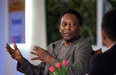 NEW DELHI, INDIA - OCTOBER 5: (EDITORâ  S NOTE: This is an exclusive image of Hindustan Times) Legendary Brazilian footballer Pele during a first day of Hindustan Times Leadership Summit (HTLS) 2018 at Taj Palace, on October 5, 2018 in New Delhi, India. (Photo by Satish Bate/Hindustan Times via Getty Images)