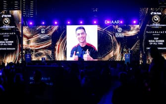Cristiano Ronaldo in collegamento video col Globe Soccer Awards 2021 a Dubai