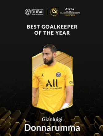 Gianluigi Donnarumma miglior portiere al Globe Soccer Awards 2021