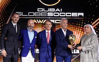 Bonucci, Vialli, Mancini, Gravina al Globe Soccer Awards 2021 a Dubai