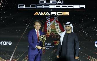 Roberto Mancini al Globe Soccer Awards 2021 a Dubai