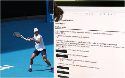 Djokovic, il tennista si allena in attesa della decisione sul visto
