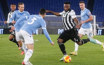 Lazio's Luiz Felipe and Udinese's Isaac Success, during the Italian Cup Round of 16 soccer match between Lazio and Udinese at the Olimpico stadium in Rome, 18 January 2022. ANSA/FABIO FRUSTACI