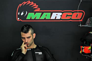 23 February 2015: Marco Melandri of Factory Aprilia Gresini in action during the first day of the second official MotoGP testing session held at Sepang International Circuit in Sepang, Malaysia. (Photo by Hazrin Yeob Men Shah/Icon Sportswire/Corbis/Icon Sportswire via Getty Images)