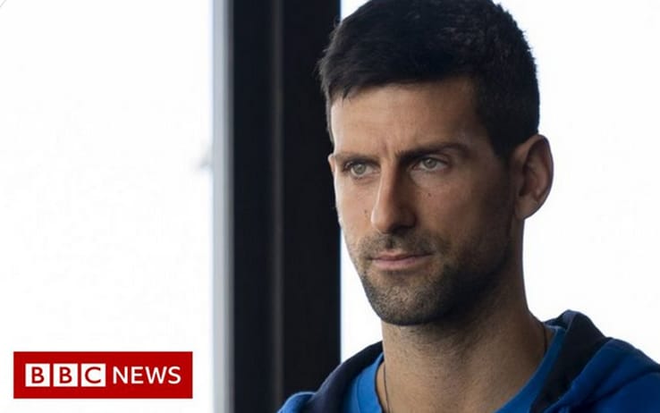 Un frame dell'intervista di Djokovic alla Bbc