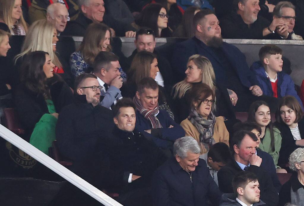 MANCHESTER, ENGLAND - MARCH 12: Former NFL Quarterback, Tom Brady attends the Premier League match between Manchester United and Tottenham Hotspur at Old Trafford on March 12, 2022 in Manchester, England. (Photo by Naomi Baker/Getty Images)