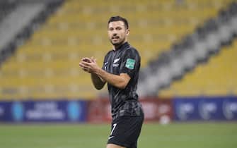 DOHA, QATAR - MARCH 21: Kosta Barbarouses (7) of New Zealand reacts during the OFC 2022 FIFA World Cup qualifiers match between New Zealand and Fiji at Qatar SC Stadium on March 21, 2022 in Doha, Qatar. (Photo by Simon Holmes/Getty Images)