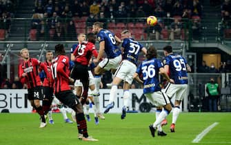 Fikayo Tomori of AC Milan in action during the Serie A 2021/2022 match between AC Milan and Inter FCI at Giuseppe Meazza Stadium on November 7,2021 in Milano, Italy