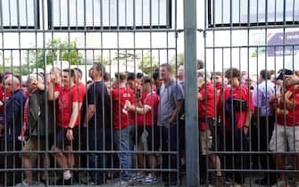 Liverpool fans stuck outside the ground as the kick off is delayed during the UEFA Champions League Final at the Stade de France, Paris. Picture date: Saturday May 28, 2022. (Photo by Adam Davy/PA Images via Getty Images)