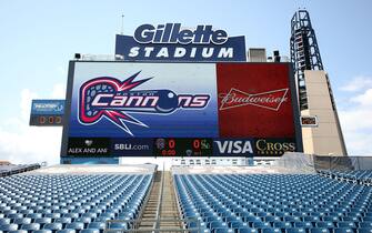 <<enter caption here>> at Gillette Stadium on May 3, 2015 in Foxboro, Massachusetts.