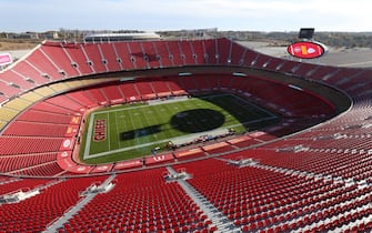 KANSAS CITY, MISSOURI - NOVEMBER 01: A general view prior to the game between the New York Jets and the Kansas City Chiefs at Arrowhead Stadium on November 01, 2020 in Kansas City, Missouri. (Photo by Jamie Squire/Getty Images)