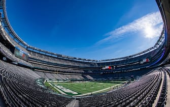 EAST RUTHERFORD, NJ - DECEMBER 27: A general wide view of the field ahead of a game between the New York Jets and the Cleveland Browns at MetLife Stadium on December 27, 2020 in East Rutherford, New Jersey. (Photo by Benjamin Solomon/Getty Images)