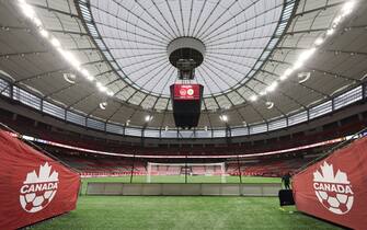 VANCOUVER, BC - JUNE 09: A general view of the BC Place stadium home of the Vancouver Whitecaps FC prior to the Canada v Curacao CONCACAF Nations League Group C match at BC Place on June 9, 2022 in Vancouver, Canada. (Photo by Matthew Ashton - AMA/Getty Images)
