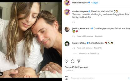 Maria Sharapova è mamma: presenta su Instagram il figlio Theodore