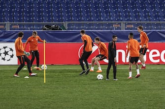Shakthar's players during a training session at Olimpico Stadium in Rome, Italy, 12 March 2018. AS Roma will face Shakhtar Donetsk in their UEFA Champions League round of 16 second leg soccer match on 13 March 2018. ANSA/ GIUSEPPE LAMI 