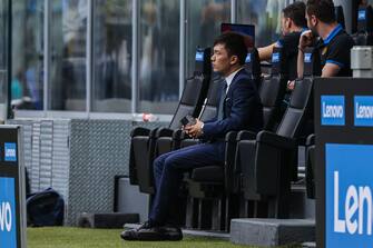 Steven Zhang President of FC Internazionale looks on during the Serie A 2021/22 football match between FC Internazionale and UC Sampdoria at Giuseppe Meazza Stadium, Milan, Italy on May 22, 2022