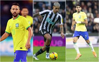  Everton Ribeiro, Bruno Guimaraes e Lucas Paqueta
