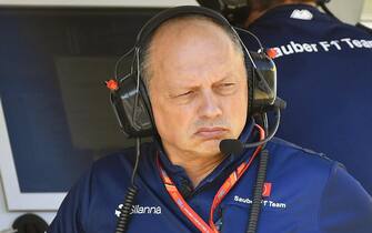epa06114276 Frederic Vasseur of France, new team principal of the Sauber F1 Team, attends the first practice session on the Hungaroring racetrack in Mogyorod, Hungary, 28 July 2017. The 32nd Hungarian Formula One Grand Prix will be held on 30 July 2017.  EPA/ZSOLT CZEGLEDI HUNGARY OUT