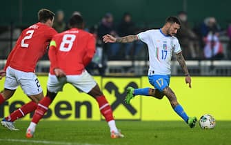 VIENNA, AUSTRIA - NOVEMBER 20:  Matteo Politano of Italy in action during the friendly match between Austria and Italy at Ernst Happel Stadion on November 20, 2022 in Vienna, Austria. (Photo by Mattia Ozbot/Getty Images)