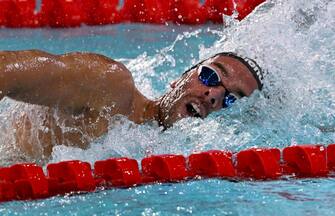 Gregorio Paltrinieri of Italy competes in the men's 1500m freestyle final at the FINA World Swimming Championships (25m) 2022 in Melbourne on December 13, 2022. - -- IMAGE RESTRICTED TO EDITORIAL USE - STRICTLY NO COMMERCIAL USE -- (Photo by William WEST / AFP) / -- IMAGE RESTRICTED TO EDITORIAL USE - STRICTLY NO COMMERCIAL USE -- (Photo by WILLIAM WEST/AFP via Getty Images)