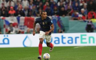 Worldcup quarterfinal between France and United Kingdom in Al Bayt Stadium, Doha, Qatar, on December 10, 2022
France's defender Jules Kounde