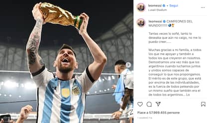 Messi, la sua foto con la coppa batte il record di like su Instagram